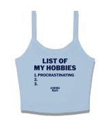 1 lightblue Cami Crop Top navyblue LIST OF MY HOBBIES procrastinating #color_lightblue