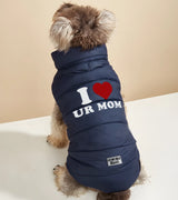 1 navy Pet Puffer Jacket grey I love UR MOM #color_navy