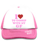 1 pink Trucker Hat pink I love TO GOSSIP WITH MY GF #color_pink