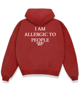 1 red Boxy Hoodie white I AM ALLERGIC TO PEOPLE #color_red