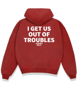 1 red Boxy Hoodie white I GET US OUT OF TROUBLES #color_red