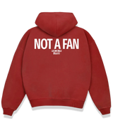 1 red Boxy Hoodie white NOT A FAN #color_red