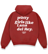 1 red Boxy Hoodie white pretty girls like Lana del Rey #color_red