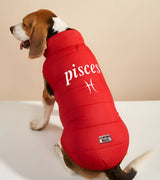 1 red Pet Puffer Jacket white pisces #color_red