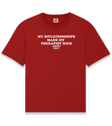 1 red T-Shirt white MY SITUATIONSHIPS MADE MY THERAPIST RICH #color_red