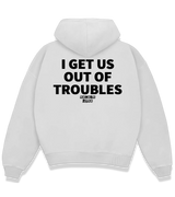 1 white Boxy Hoodie black I GET US OUT OF TROUBLES #color_white