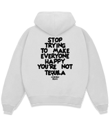 1 white Boxy Hoodie black STOP TRYING TO MAKE EVERYONE HAPPY YOU'RE NOT TEQUILA #color_white