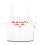 1 white Cami Crop Top red Your girlfriend is a great kisser! #color_white