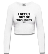1 white Cropped Longsleeve black I GET US OUT OF TROUBLES #color_white