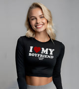 2 black Cropped Longsleeve white I LOVE MY BOYFRIEND #color_black