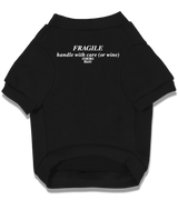 2 black Pet T-Shirt white FRAGILE handle with care (or wine) #color_black