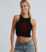 2 black Tank Crop Top red ONE GOOD GIRL IS WORTH A THOUSAND BITCHES #color_black