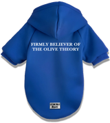 2 blue Pet Hoodie white firmly believer of the olive theory #color_blue
