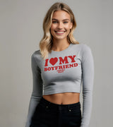 2 grey Cropped Longsleeve red I LOVE MY BOYFRIEND #color_grey