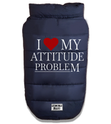 2 navy Pet Puffer Jacket grey I love MY ATTITUDE PROBLEM #color_navy