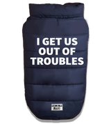 2 navy Pet Puffer Jacket white I GET US OUT OF TROUBLES #color_navy