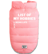 2 pink Pet Puffer Jacket white LIST OF MY HOBBIES being late #color_pink