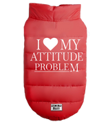 2 red Pet Puffer Jacket white I love MY ATTITUDE PROBLEM #color_red