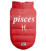 2 red Pet Puffer Jacket white pisces #color_red