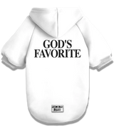 2 white Pet Hoodie black GOD'S FAVORITE #color_white