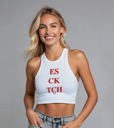 2 white Tank Crop Top red ES CK TCH #color_white